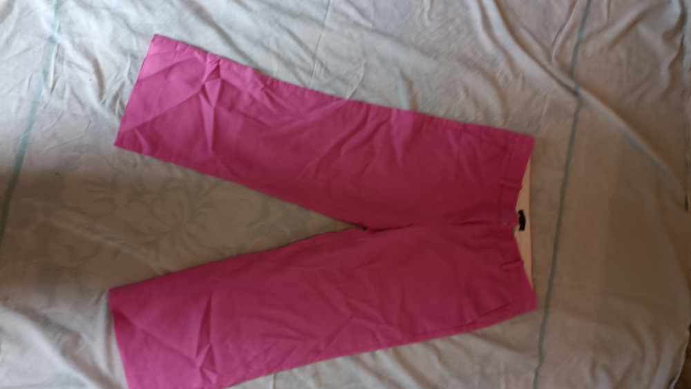 bold pink straight leg trousers by J Crew