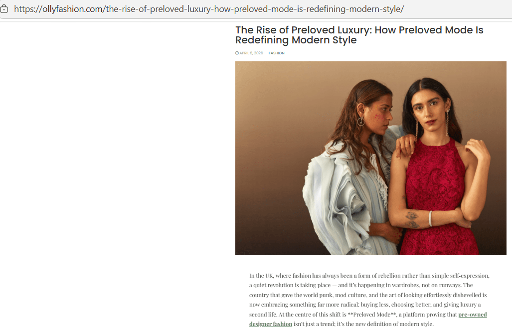 Preloved Mode article about sustainability and rise of preloved fashion