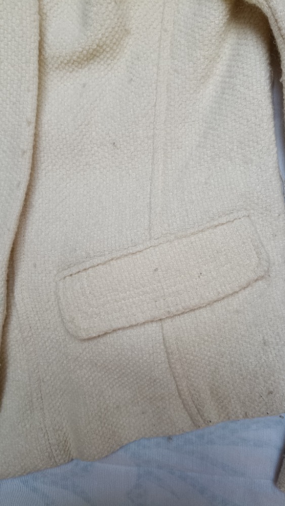 White cropped double breasted jacket by Bash