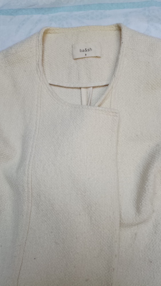 White cropped double breasted jacket by Bash