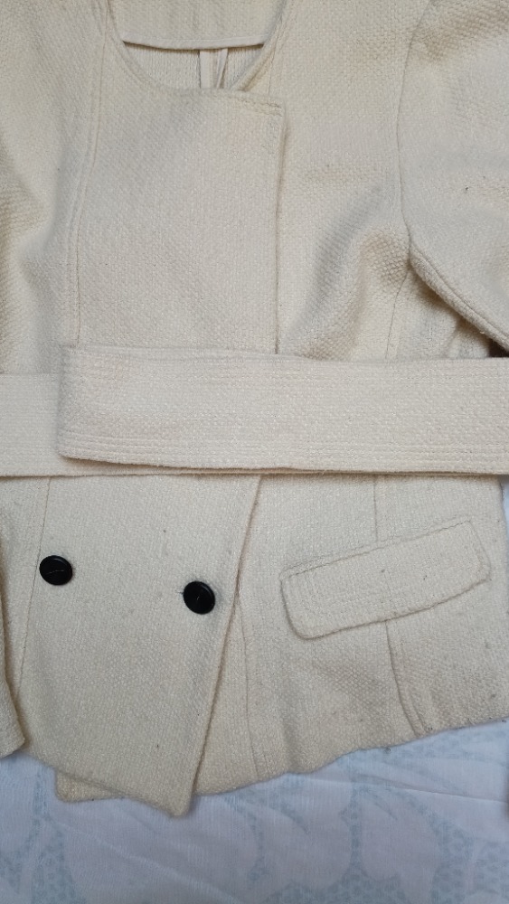 White cropped double breasted jacket by Bash