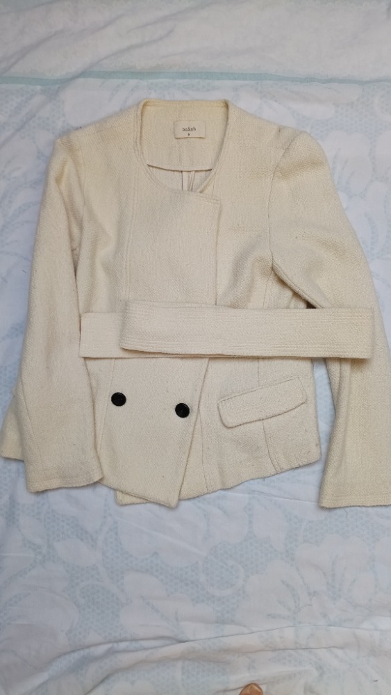 White cropped double breasted jacket by Bash