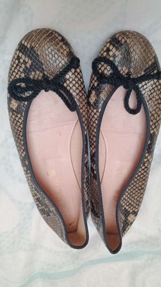 Snakeskin print ballet flats by French Sole