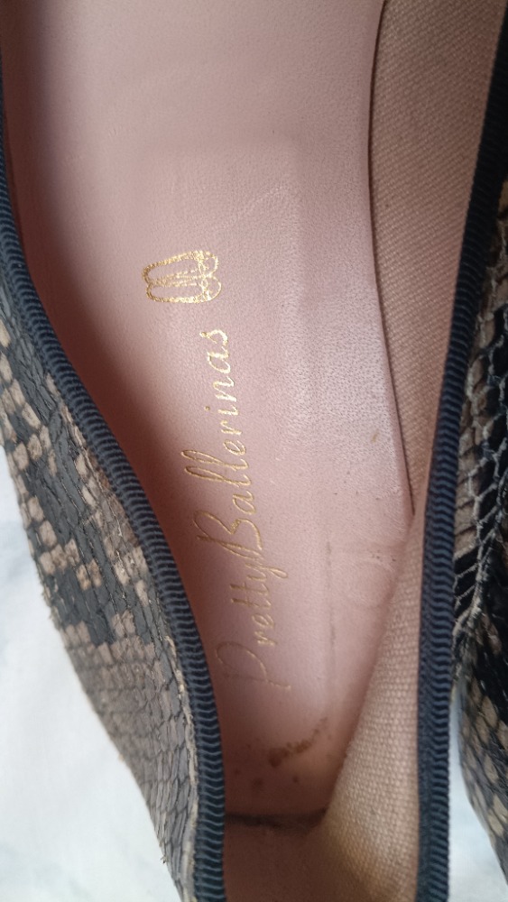 Snakeskin print ballet flats by French Sole