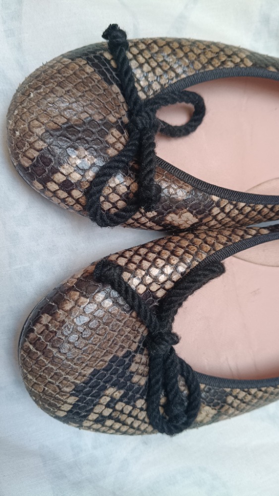 Snakeskin print ballet flats by French Sole
