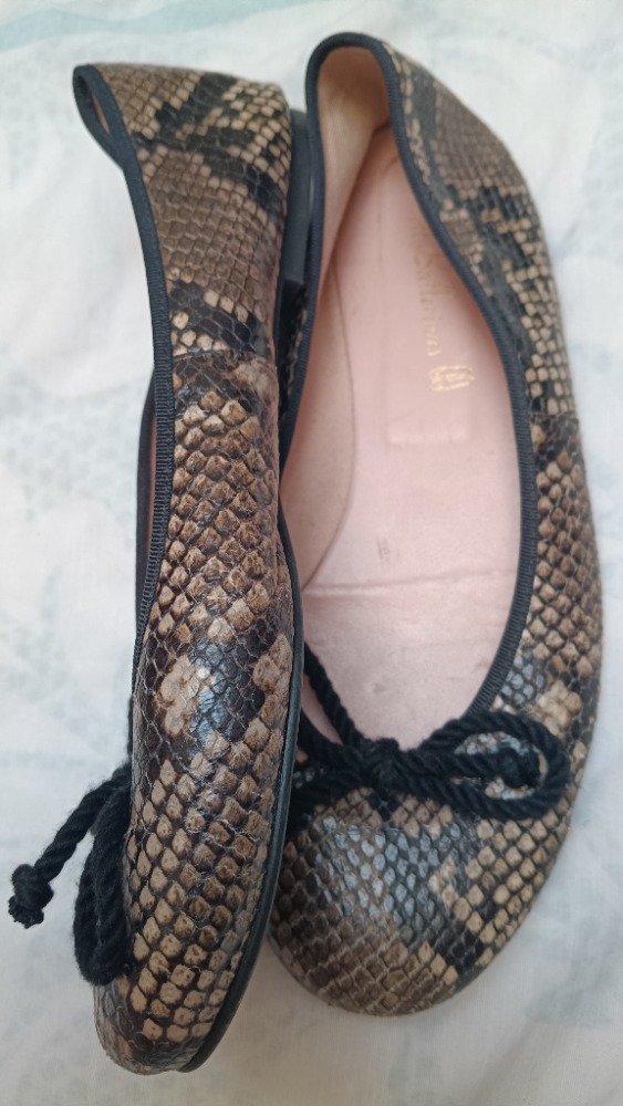 Snakeskin print ballet flats by French Sole