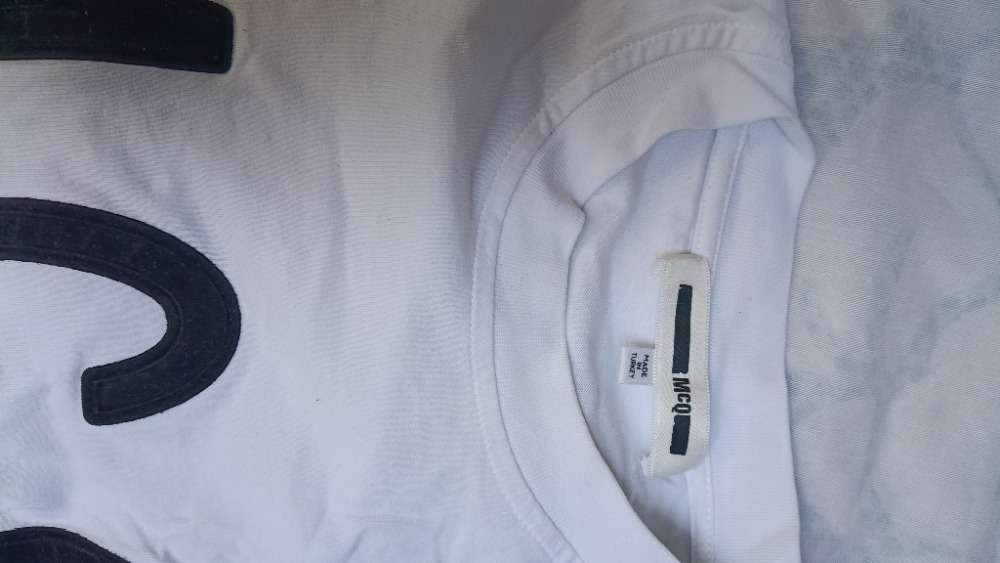White slim fit t-shirt by McQueen with black letters