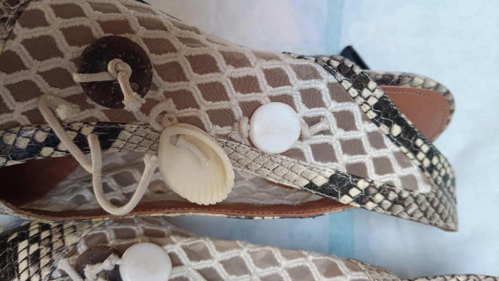 Snake print slingback pumps with kitten heels by Altuzarra