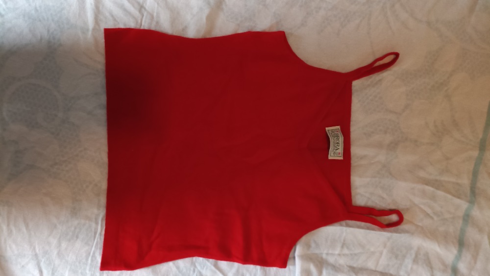 Red cashmere tank top by Brora