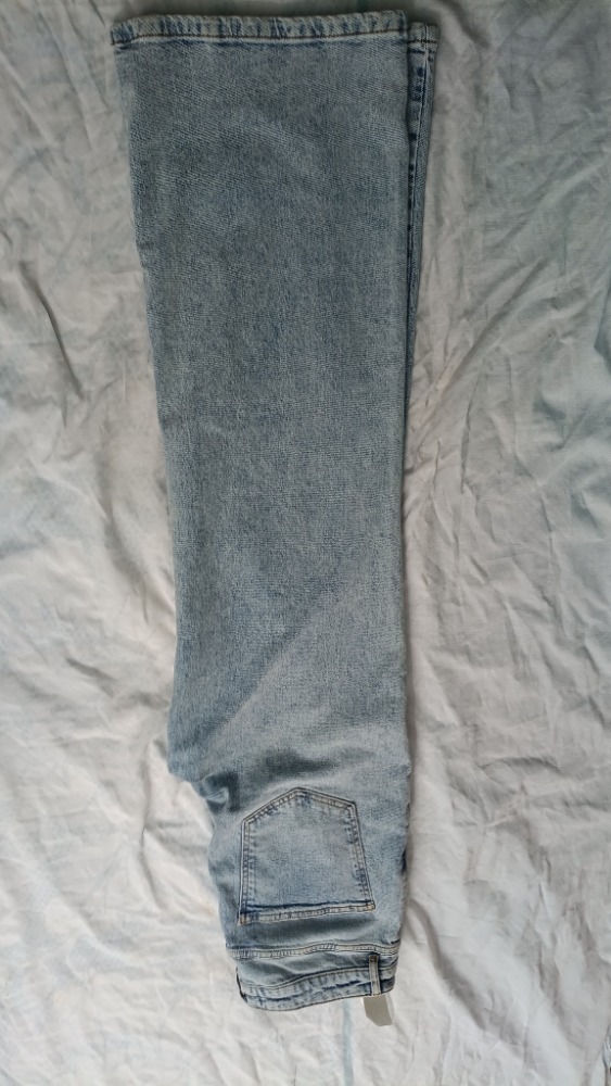 Grey wash stoned wide leg jeans by Cavalli