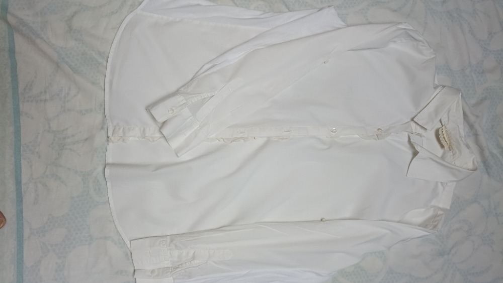 White blouse with frills by DKNY