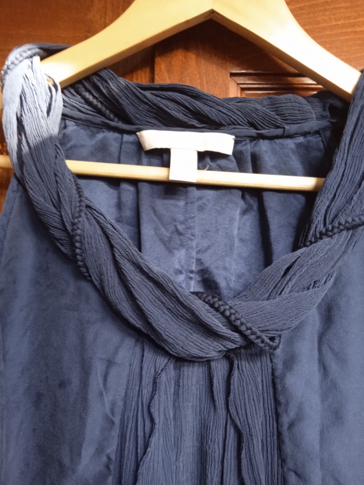 silk navy blue top by Banana republic what to sell as non designer preowned clothing