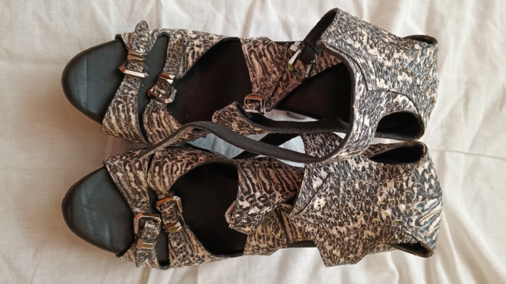Snakeskin sandals with heels by Alexander McQueen