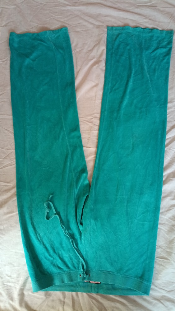 Green velvet wide leg tracksuit bottoms by Juicy Couture