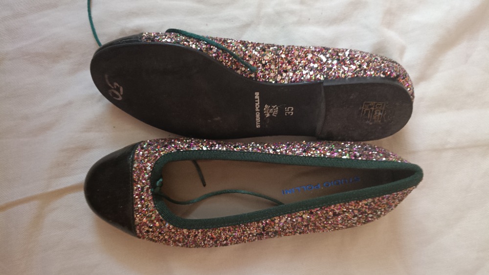 Sparkly ballerina flat shoes by Studio Pollini