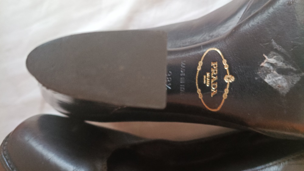 Black platform heels by Prada