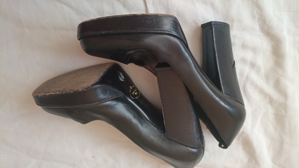Black platform heels by Prada
