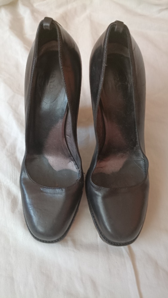 Black platform heels by Prada