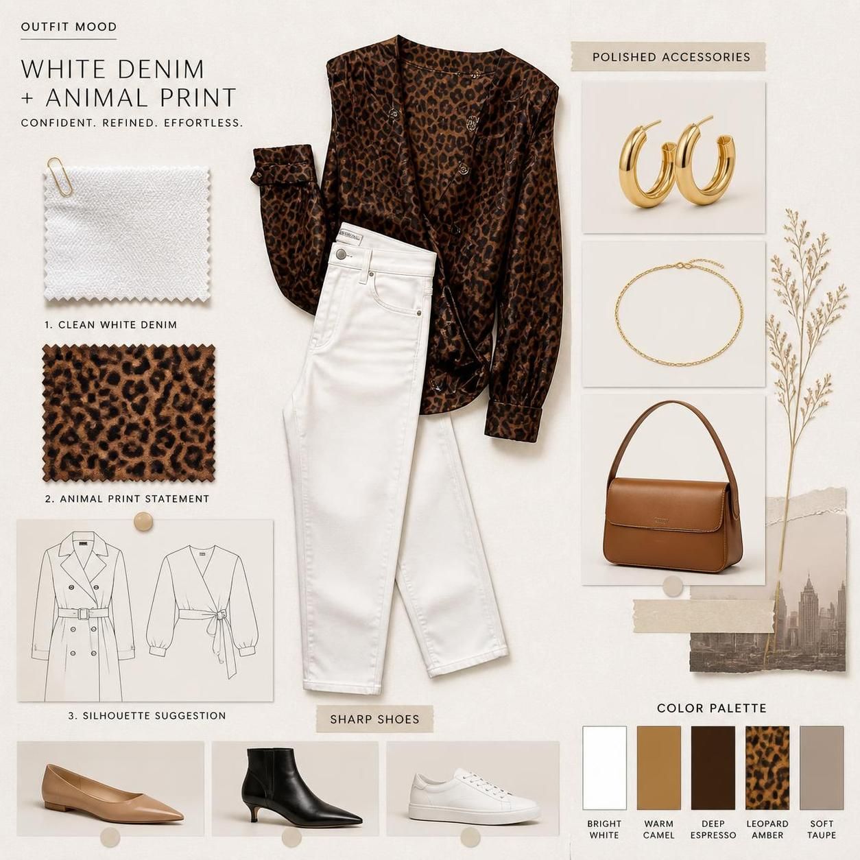 White jeans with animal print style tips how not look trashy like Liz Hurley