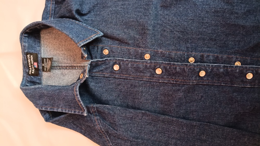 dark blue denim slim fit buttoned up shirt by Ralph Lauren