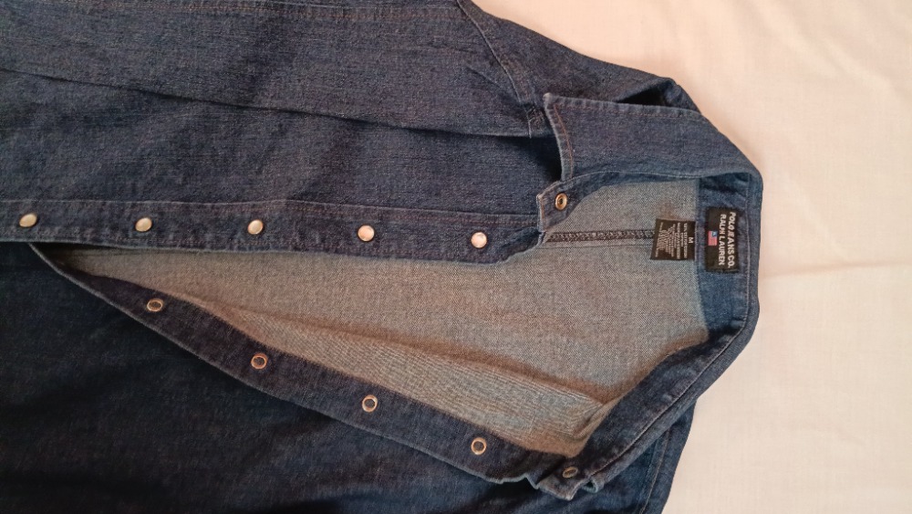 dark blue denim slim fit buttoned up shirt by Ralph Lauren