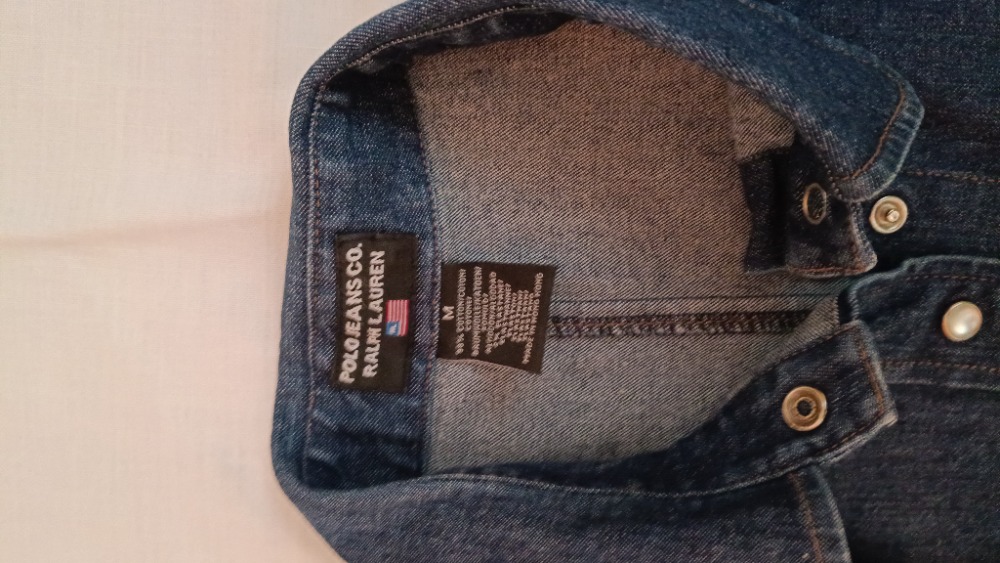dark blue denim slim fit buttoned up shirt by Ralph Lauren