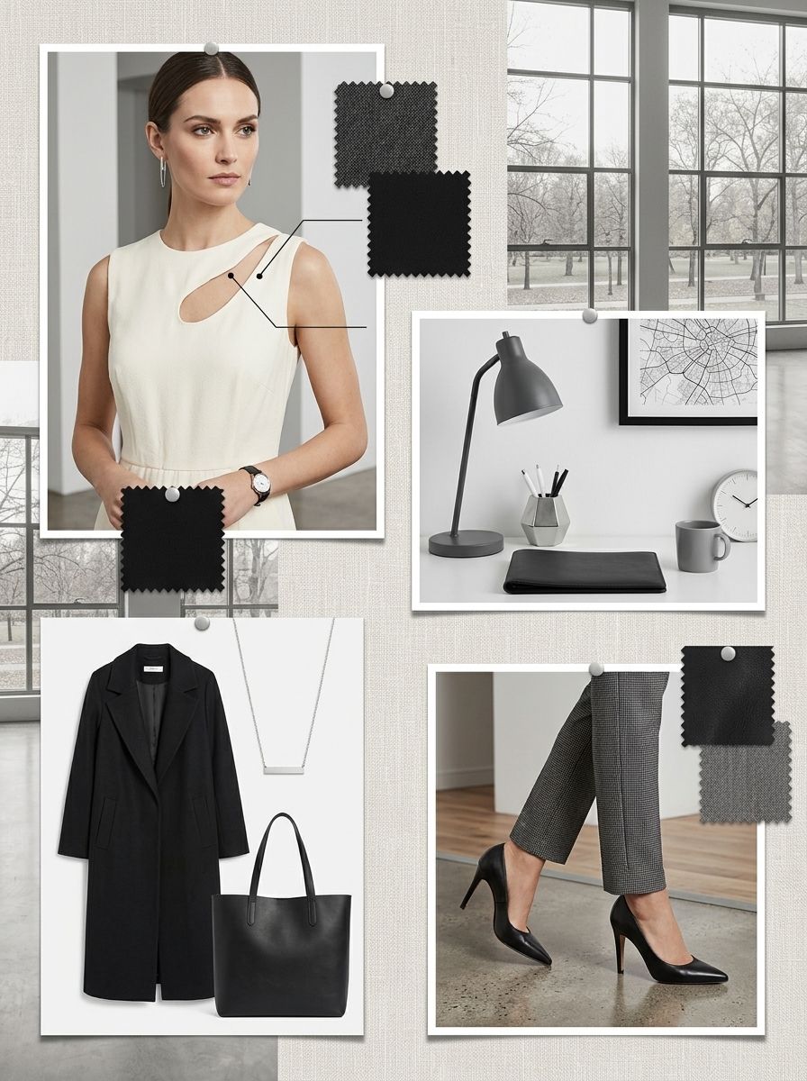 Monochrome office outfit